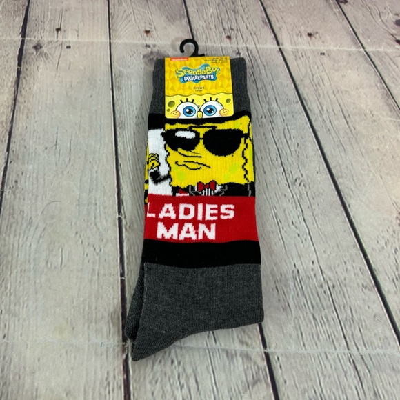 SpongeBob Ladies Man Crew Socks - Picture 1 of 3